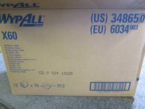 lot 188 image: case of wypall x60 12 packages of 7...