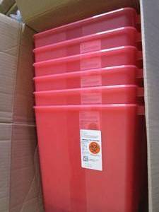 lot 216 image: 11 sharps containers with lids ...
