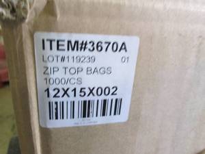 lot 232 image: case of 12 inch x 15 inch zip top b...