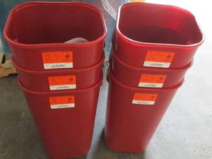 lot 323 image: 6 garbage canssharps containers lo...