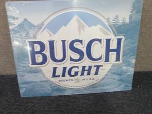 Metal Busch Light Sign 16x12.5 inch...
