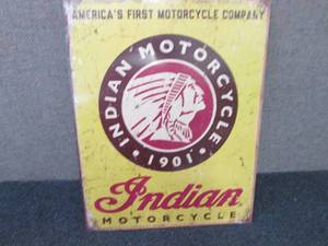 Metal Indian Motorcycle Sign 16x12....