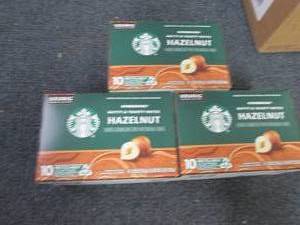 3- 10 ct Starbucks Hazelnut Kcups...