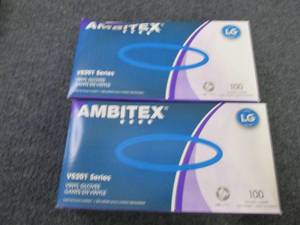 2- 100 ct Boxes Ambitex Vinyl Large...