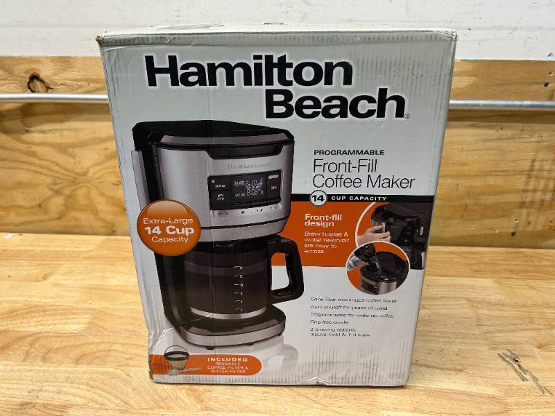 Sold at Auction: HAMILTON BEACH PROGRAMMABLE COFFEE MAKER 12 CUP CAPACITY-  NEW IN BOX