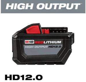 lot 10 image: MILWAUKEE M18 18-Volt Lithium-Ion High Output 12.0Ah Battery Pack