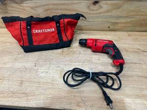 lot 78 image: CRAFTSMAN Drill  Driver, 7-Amp, 38-Inch (CMED731) with Craftsman Tool Bag