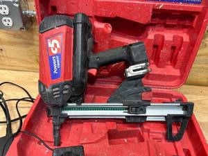 lot 93 image: POWERS TRAK-IT C5 Nail Gun with Case, 1 Battery and Charger
