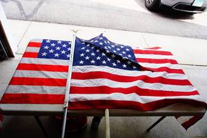 lot 7 image: (2) American Flags