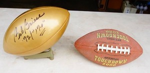 lot 30 image: (2) Collectable Footballs Bob Griese Signed NFL Panel Wilson Football Miami Dolphins 7217-0, Touchdown 2000 Paul Tagliabue(American Lawyer) Commissioner