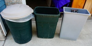 lot 84 image: (3) Rubbermaid Trash Cans