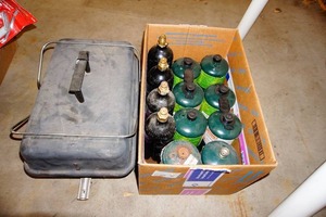 lot 96 image: Portable Tabletop Grill and Propane tanks...
