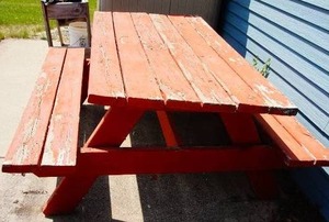 lot 101 image: 63 Inch Wood Picnic Table