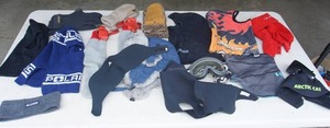 lot 127 image: Large Collection of Winter Snowmobile Polaris Artic-Cat Winter Gear Masks Gloves Goggles Etc...