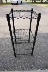 lot 143 image: Black Small 3-Tier Adjustable Storage Shelving Unit