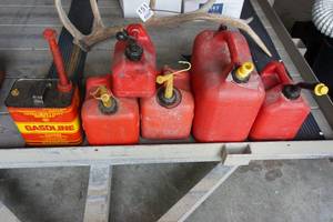 lot 153 image: (6) PlasticTin Gas Cans...