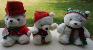 lot 168 image: (3) Vintage Santa Christmas Bears