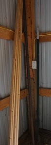 lot 171 image: (1) 12 x 1.75 steel pipe  (4) 8 x 2.25 pine boards (1) 6 T-Fence Post