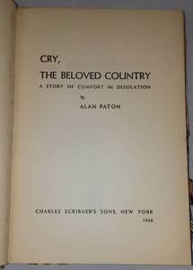 lot 361 image: Cry, The Beloved Country By M By Alan Paton, First Addition