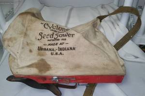 lot 492 image: Vintage Cyclone Rotary SpreaderSeeder.