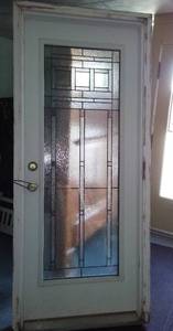 lot 500 image: 32 In. Exterior  Door With Storm Screen Door.