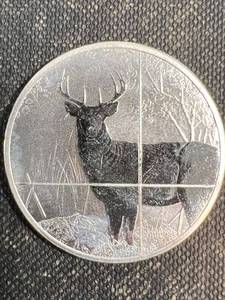 1 TROY OZ .999 FINE SILVER GUN & ROD ROUND