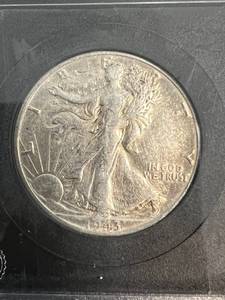 1943 US WALKING LIBERTY HALF DOLLAR BLACK SLAB