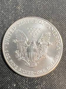 1991 AMERICAN SILVER EAGLE 1 TROY OZ .999 FINE SILVER