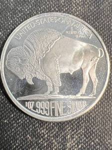 1 TROY OZ .999 FINE SILVER INDIAN BUFFALO ROUND