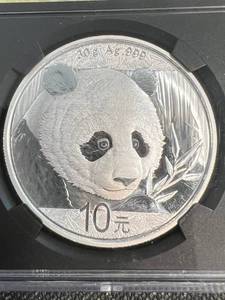 2018 CHINA SILVER PANDA MS70 NGC FIRST DAY OF ISSUE BLACK SLAB