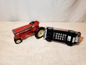 lot 75 image: Vintage International toy tractor and Corvette Dial Telephone