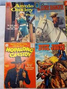 lot 85 image: 8 Vintage Western Commics-Buck Jones, Hopalong Cassidy, Roy Rogers, Lone Ranger & Annie Oakley