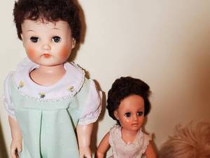 lot 90 image: Vintage Dolls, Elmo, Bunnies & Bear