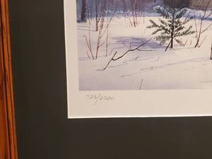 lot 148 image: Boxcar, Brush & Deer by Les Kouba, #7232500, 28 x 20 frame.