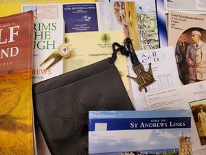 lot 159 image: Golf lot #2--Golf memorabilia, mostly from Scotland, including the famous Kings Barns Course, St. Andrews, Musselburgh, etc.