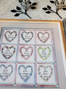 lot 97B image: Home Wall Dcor--two framed pictures and 3 candle holders