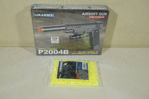lot 38 image: UKArms P2004B Spring Powered Airsoft Pistol with Laser and Pellets