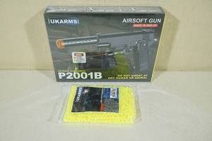 lot 39 image: UKArms P2001B Spring Powered Airsoft Pistol with Laser and Pellets
