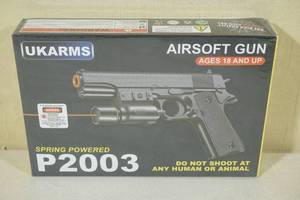 lot 40 image: UKArms P2003 Spring Powered Airsoft Pistol with Laser