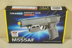 lot 41 image: UKArms M555AF Spring Powered Airsoft Pistol with Laser