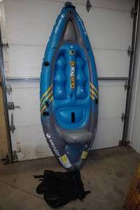 lot 123 image: Sevylor Quikpak K1 One Person Kayak with Pump