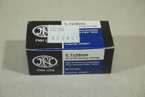 lot 135 image: 50 FNH 5.7 x 28mm 40 Gr Hornady V-Max Ammo