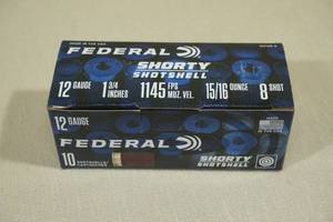 lot 147 image: 10 Federal Shorty 12 Gauge 1-34 8 Shot Shotshells