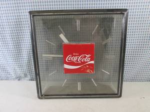 lot 63 image: (G-1) Coca-Cola Wall Clock - Batter...