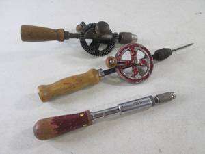 lot 170 image: (CSB) 3 Vintage Manual Drills...
