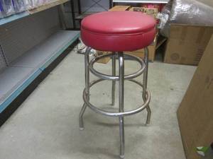 lot 177 image: (CSB) Vintage Stool with Swivel Cus...