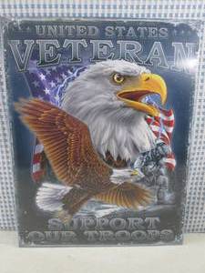 lot 197 image: (G-1) Tin Sign United States Veter...