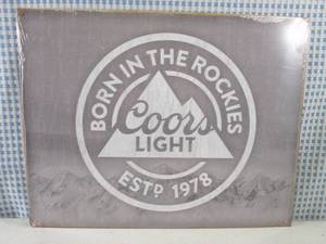 lot 198 image: (G-1) Tin Sign Coors Light, Born I...