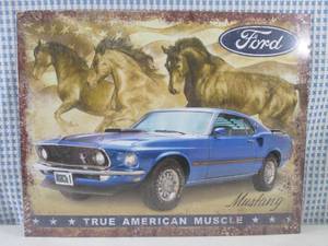 lot 199 image: (G-1) Tin Sign Ford Mustang Mach 1...
