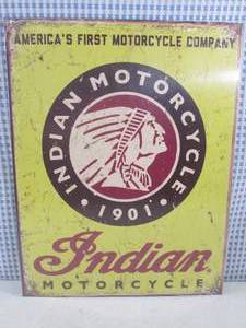 lot 201 image: (G-1) Tin Sign Indian Motorcycle 1...